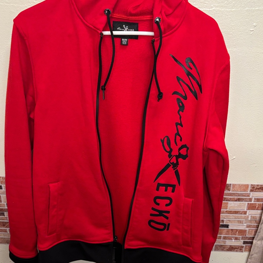 Marc Ecko Red Hoodie with Black Detailing